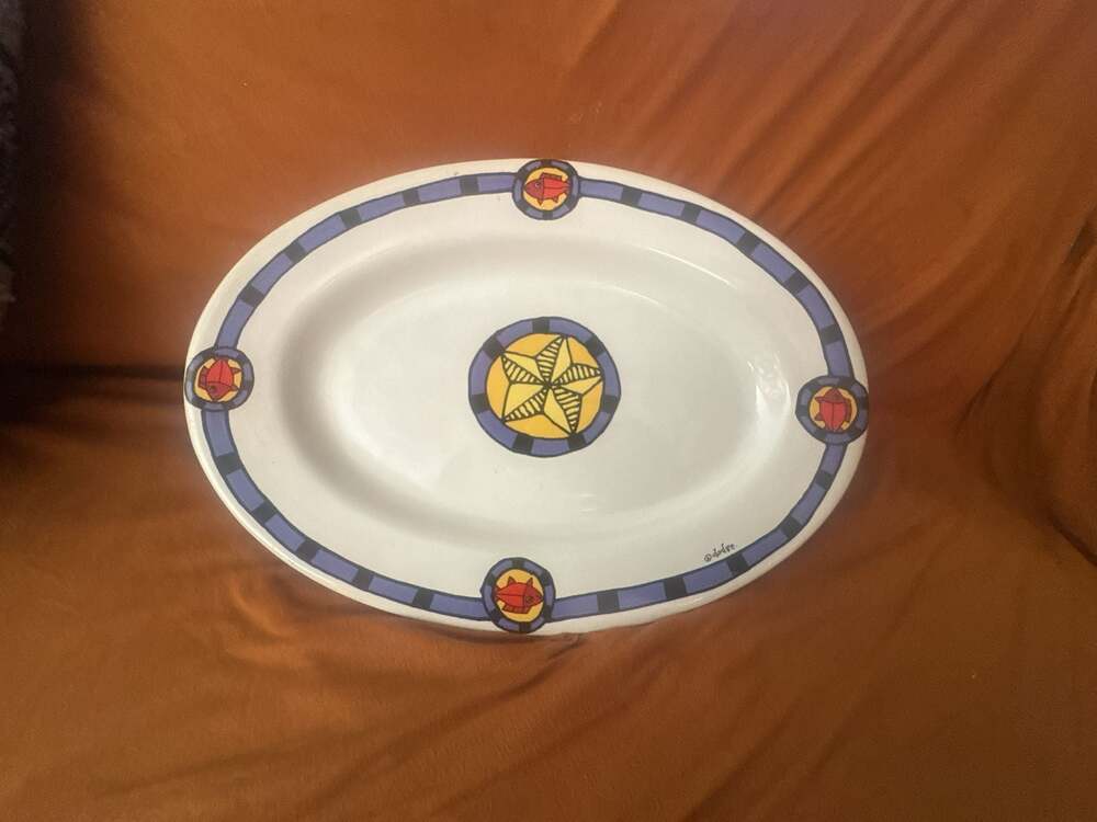 Seattle Fish & Crab Platter by Ursula Dodge Signature Oval Serving Dish